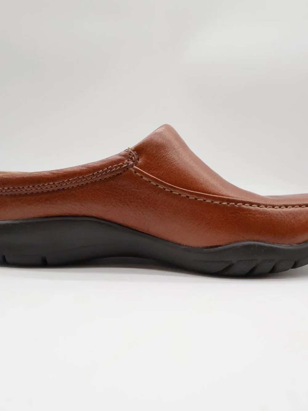 Hush Puppies Zoom Clogs Mens 10 Tan Leather Slip On Comfort Shoes